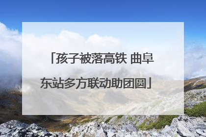 孩子被落高铁 曲阜东站多方联动助团圆