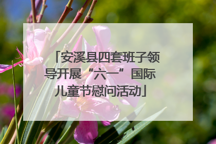安溪县四套班子领导开展“六一”国际儿童节慰问活动