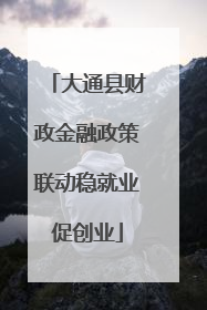 大通县财政金融政策联动稳就业促创业