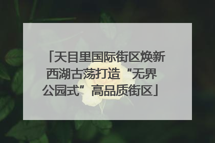 天目里国际街区焕新 西湖古荡打造“无界公园式”高品质街区