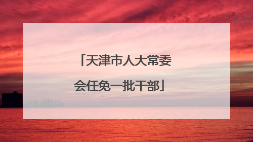 天津市人大常委会任免一批干部