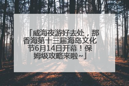 威海夜游好去处，那香海第十三届海岛文化节6月14日开幕！保姆级攻略来啦~