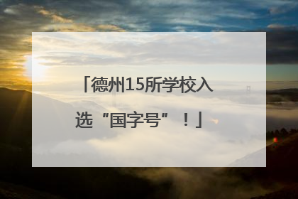 德州15所学校入选“国字号”！