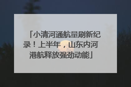 小清河通航量刷新纪录！上半年，山东内河港航释放强劲动能