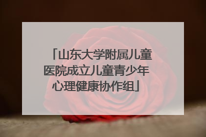 山东大学附属儿童医院成立儿童青少年心理健康协作组