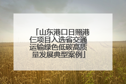 山东港口日照港仨项目入选省交通运输绿色低碳高质量发展典型案例
