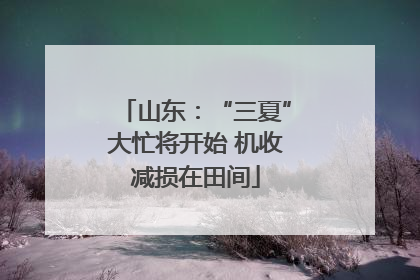 山东：“三夏”大忙将开始 机收减损在田间