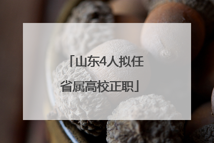 山东4人拟任省属高校正职