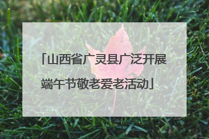山西省广灵县广泛开展端午节敬老爱老活动