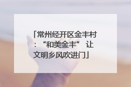 常州经开区金丰村：“和美金丰” 让文明乡风吹进门