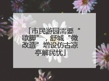 市民游园需要“歇脚”，舒城“微改造”增设仿古凉亭解民忧