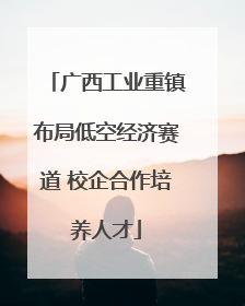 广西工业重镇布局低空经济赛道 校企合作培养人才