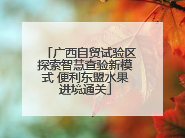 广西自贸试验区探索智慧查验新模式 便利东盟水果进境通关