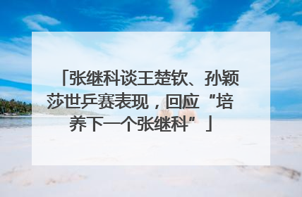张继科谈王楚钦、孙颖莎世乒赛表现，回应“培养下一个张继科”