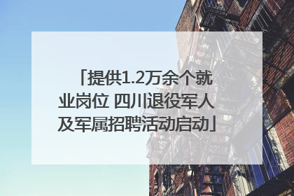 提供1.2万余个就业岗位 四川退役军人及军属招聘活动启动