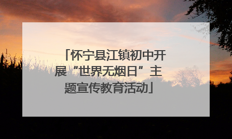 怀宁县江镇初中开展“世界无烟日”主题宣传教育活动