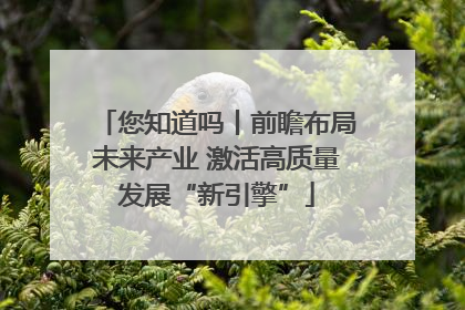 您知道吗丨前瞻布局未来产业 激活高质量发展“新引擎”