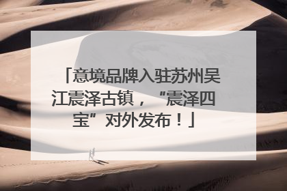 意境品牌入驻苏州吴江震泽古镇，“震泽四宝”对外发布！