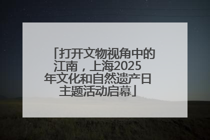 打开文物视角中的江南，上海2025年文化和自然遗产日主题活动启幕
