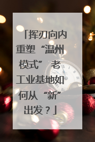 挥刃向内重塑“温州模式” 老工业基地如何从“新”出发？