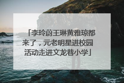 李玲蔚王琳黄雅琼都来了，元老明星进校园活动走进文龙巷小学