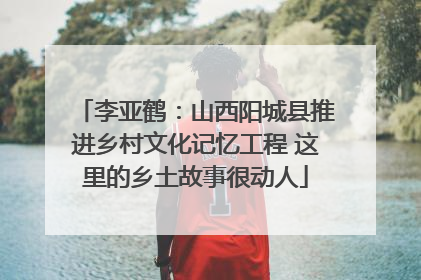 李亚鹤：山西阳城县推进乡村文化记忆工程 这里的乡土故事很动人