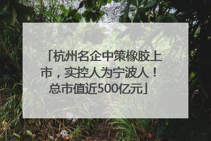 杭州名企中策橡胶上市，实控人为宁波人！总市值近500亿元