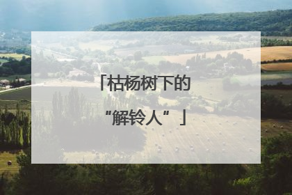 枯杨树下的“解铃人”
