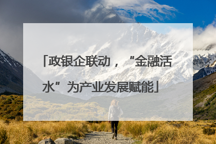 政银企联动，“金融活水”为产业发展赋能
