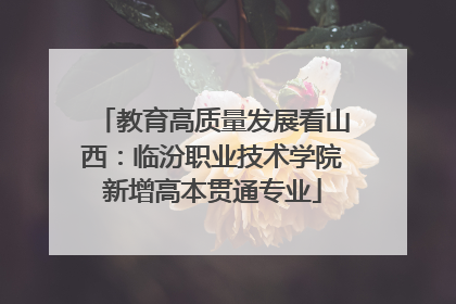 教育高质量发展看山西：临汾职业技术学院新增高本贯通专业