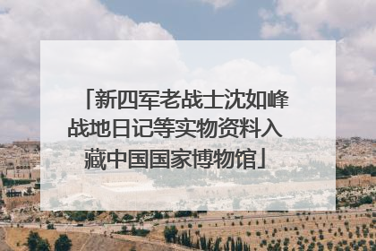 新四军老战士沈如峰战地日记等实物资料入藏中国国家博物馆