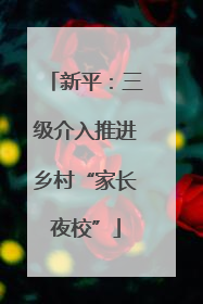 新平：三级介入推进乡村“家长夜校”
