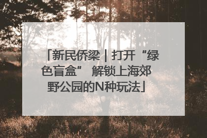 新民侨梁｜打开“绿色盲盒” 解锁上海郊野公园的N种玩法