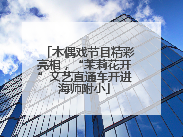木偶戏节目精彩亮相，“茉莉花开”文艺直通车开进海师附小