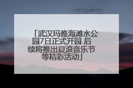 武汉玛雅海滩水公园7日正式开园 后续将推出夏浪音乐节等精彩活动