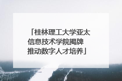 桂林理工大学亚太信息技术学院揭牌 推动数字人才培养