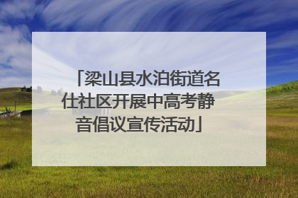 梁山县水泊街道名仕社区开展中高考静音倡议宣传活动