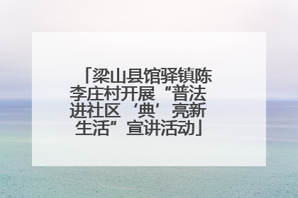 梁山县馆驿镇陈李庄村开展“普法进社区‘典’亮新生活”宣讲活动