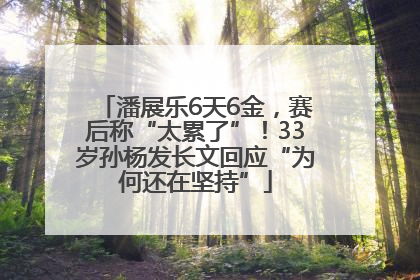 潘展乐6天6金，赛后称“太累了”！33岁孙杨发长文回应“为何还在坚持”