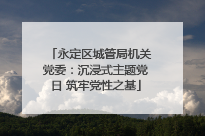 永定区城管局机关党委：沉浸式主题党日 筑牢党性之基