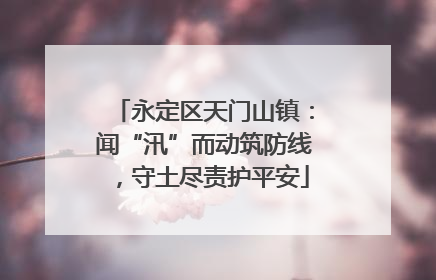 永定区天门山镇：闻“汛”而动筑防线，守土尽责护平安