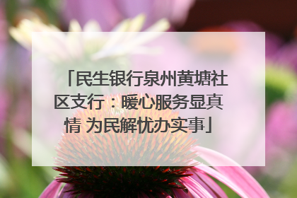 民生银行泉州黄塘社区支行：暖心服务显真情 为民解忧办实事