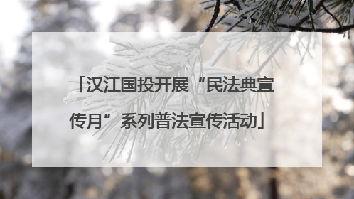汉江国投开展“民法典宣传月”系列普法宣传活动