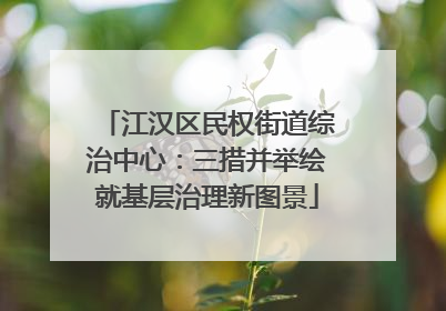 江汉区民权街道综治中心：三措并举绘就基层治理新图景