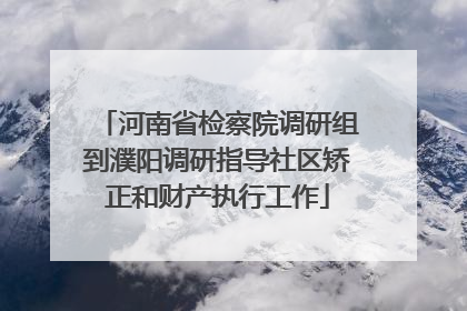 河南省检察院调研组到濮阳调研指导社区矫正和财产执行工作