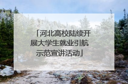 河北高校陆续开展大学生就业引航示范宣讲活动