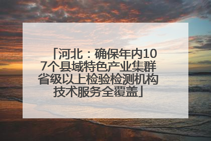 河北：确保年内107个县域特色产业集群省级以上检验检测机构技术服务全覆盖