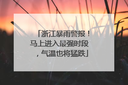 浙江暴雨警报！马上进入最强时段，气温也将猛跌