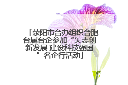 荥阳市台办组织台胞台属台企参加“矢志创新发展 建设科技强国”名企行活动
