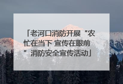 老河口消防开展“农忙在当下 宣传在眼前”消防安全宣传活动